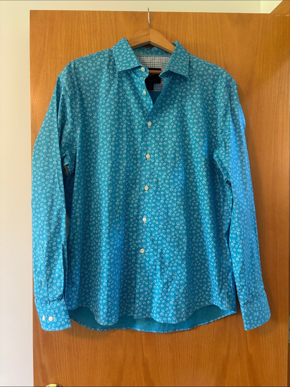 Egara Teal Paisley Long-Sleeve Button-Down Shirt